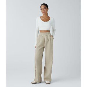 HALARA Wide Leg Pants in Cream